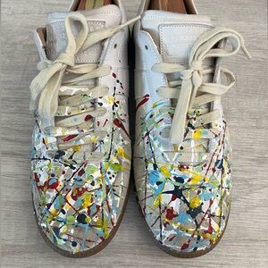 Madison Martin Margiela White Paint Splatter GAT Sneakers Size 9.5
